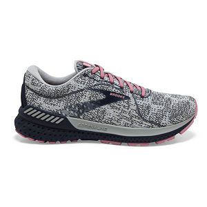 Brooks Adrenaline GTS 21 Road Running Shoes - Womens, White/Black/Coral | IE-CAF583197